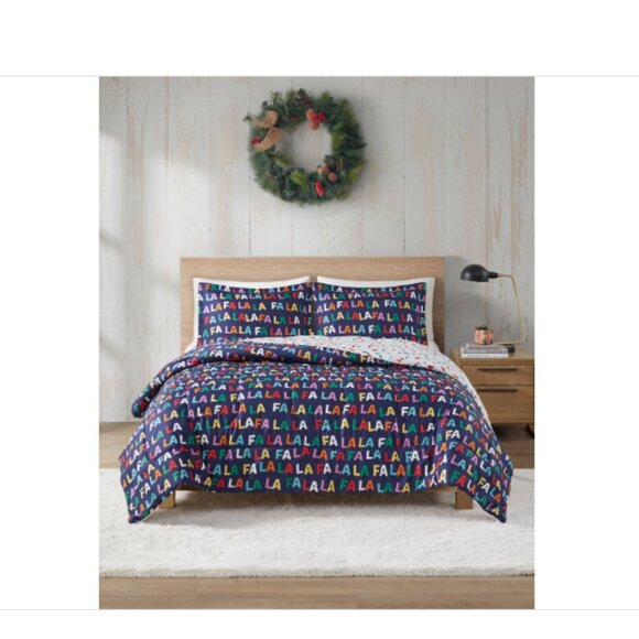 Jla Home Holiday FaLaLa 3-Pc. Comforter Set, - Blue - Picture 1 of 1